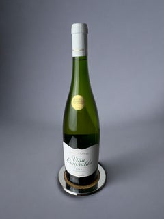 Posavasos de botella de lucita y ratán al estilo Christian Dior, Italia, década de los 70