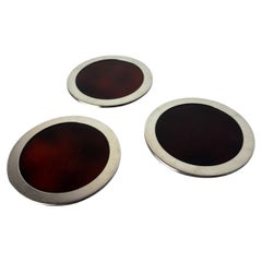 Faux Tortoise Shell Dior Style Bottle Coasters, Set of 3, Italy