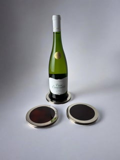 Faux Tortoise Shell Dior Style Bottle Coasters, Set of 3, Italy