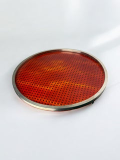 Centre de table en lucite et rotin, style Christian Dior, Italie