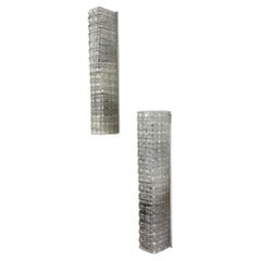 Coppia di applique a tubo in lucite di Geru Leuchten, effetto smerigliato, Germania, anni '70