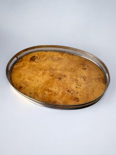 Aldo Tura Style tray in Lucite burl wood, Italy, Circa 1970's