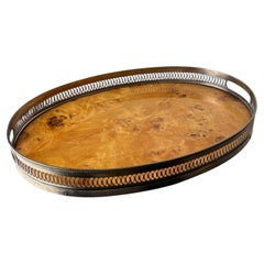 Aldo Tura Style tray in Lucite burl wood, Italy, Circa 1970's