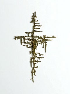 Spanish Brutalist Brass Crucifix after Dalí's Christ, 1970