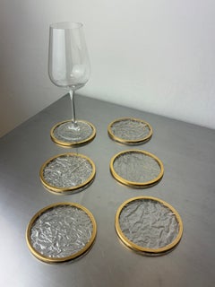 Sous-verres en lucite « Style Christian Dior » à effet glacé, lot de 6, Italie, vers les années 1970
