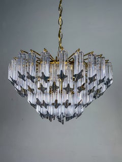 Italienische Archimede-Deckenleuchte mit vier Armaturen von Novaresi Triedri aus Muranoglas, 1970er Jahre