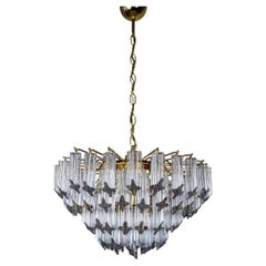 Italienische Archimede-Deckenleuchte mit vier Armaturen von Novaresi Triedri aus Muranoglas, 1970er Jahre