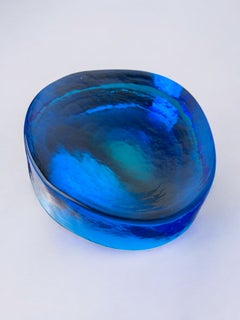 Cenicero azul de V. Nason, de cristal de Murano, Italia, 1960