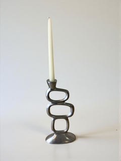 Circle candlestick by matthew hilton, solid aluminium, Circa 1980's