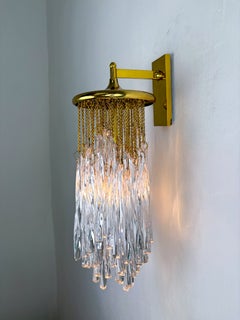 Cascade wall light by Venini, murano glass, italy, 1970's