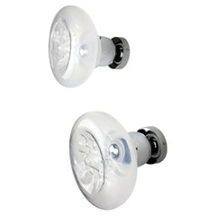 Pair of Toni Zuccheri wall lights, murano handblown glass, italy, 1970's