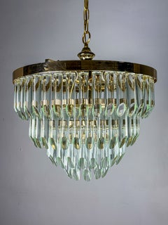 Vierstöckiger Kronleuchter aus geschliffenem Murano-Glas von Venini, Italien, 1970er Jahre
