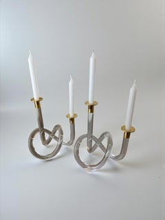 Coppia di candelieri a forma di pretzel di Dorothy Thorpe, anni '70 circa