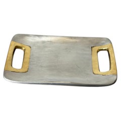 Brutalist tray by Art3, bronze and aluminum 1970, Spain