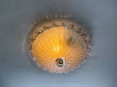 Murano Glass Scalloped Flushmount Ceiling Light, Italy 1960s