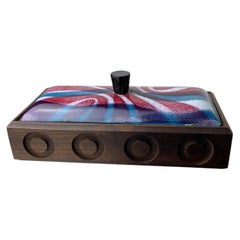 Modernist enamel vanity box by J. Capo Esmaltes, Spain, 1970's