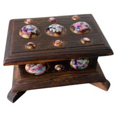 Modernist Wood and Enamel vanity Box by J. Capo Esmaltes, Spain, 1970