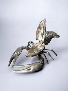 Lobster jewelry box, silver plated, Italy, 1950's