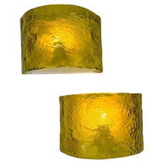 Pair of Carlo Nason for Mazzega Murano Glass Wall Sconces, Italy Circa 1970s