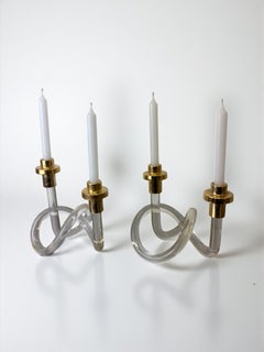Pair of pretzel candlesticks by Dorothy Thorpe, 1970's