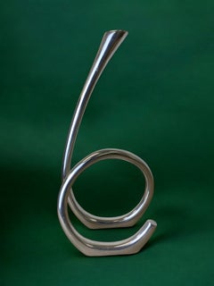XL Biomorphic candleholder, solid aluminum, Spain, 1970