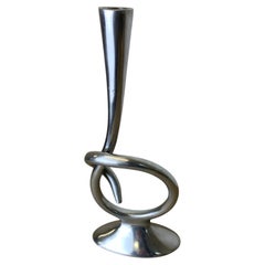Biomorphic candleholder, solid aluminum, Spain, 1970's