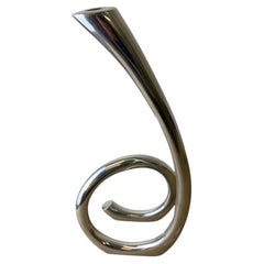 Portacandele biomorfo, alluminio massiccio, Spagna, anni '70 circa