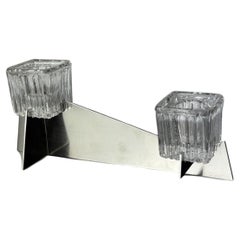 Candelabro de Peill & Putzler, de cristal y metal, Alemania, década de 1970
