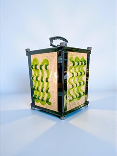 Midcentury Albano Poli Green murano glass table lamp for Poliarte, Italy, 1960's