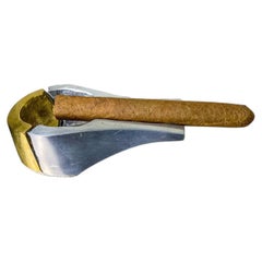 Brutalist Cigar Ashtray by Arte3, Bronze & Aluminium, Spain 1980s