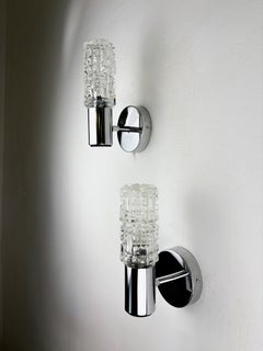 Pair of Targetti Sankey sconces, murano faceted glass, Italy, 1970
