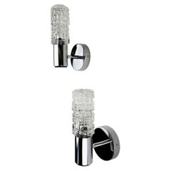 Pair of Targetti Sankey sconces, murano faceted glass, Italy, 1970
