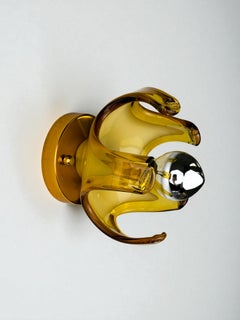 Carlo Nason Sconce for Mazzega, Orange Murano Blown Glass, Italy 1970s