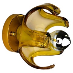 Carlo Nason Sconce for Mazzega, Orange Murano Blown Glass, Italy 1970s