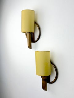 Pair of Mid-Century Rattan Wall Sconces, Italy 1960s