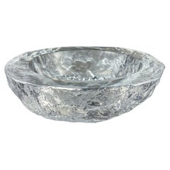 Brutalist "Iceberg" Vide poches, Textured Crystal Glass, Sweden, 1970's