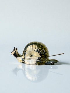 Beurrier italien vintage en forme d'escargot, plaqué argent, années 1970