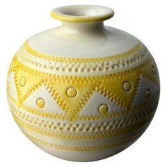 Yellow ceramic vase by Aldo Londi for Bitossi, Italy, 1960