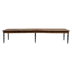 Large Farmhouse Dining Table in Solid Pine, France, circa 1900