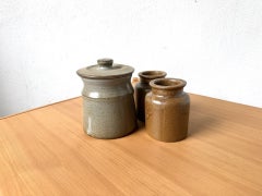 Set of Three Glazed Stoneware Jars, France, 1970s
