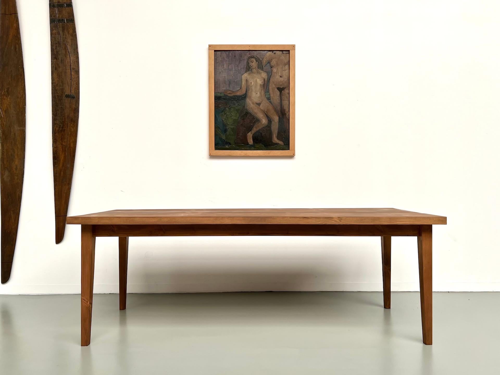 French Provincial French pine farmhouse table – 1970s For Sale