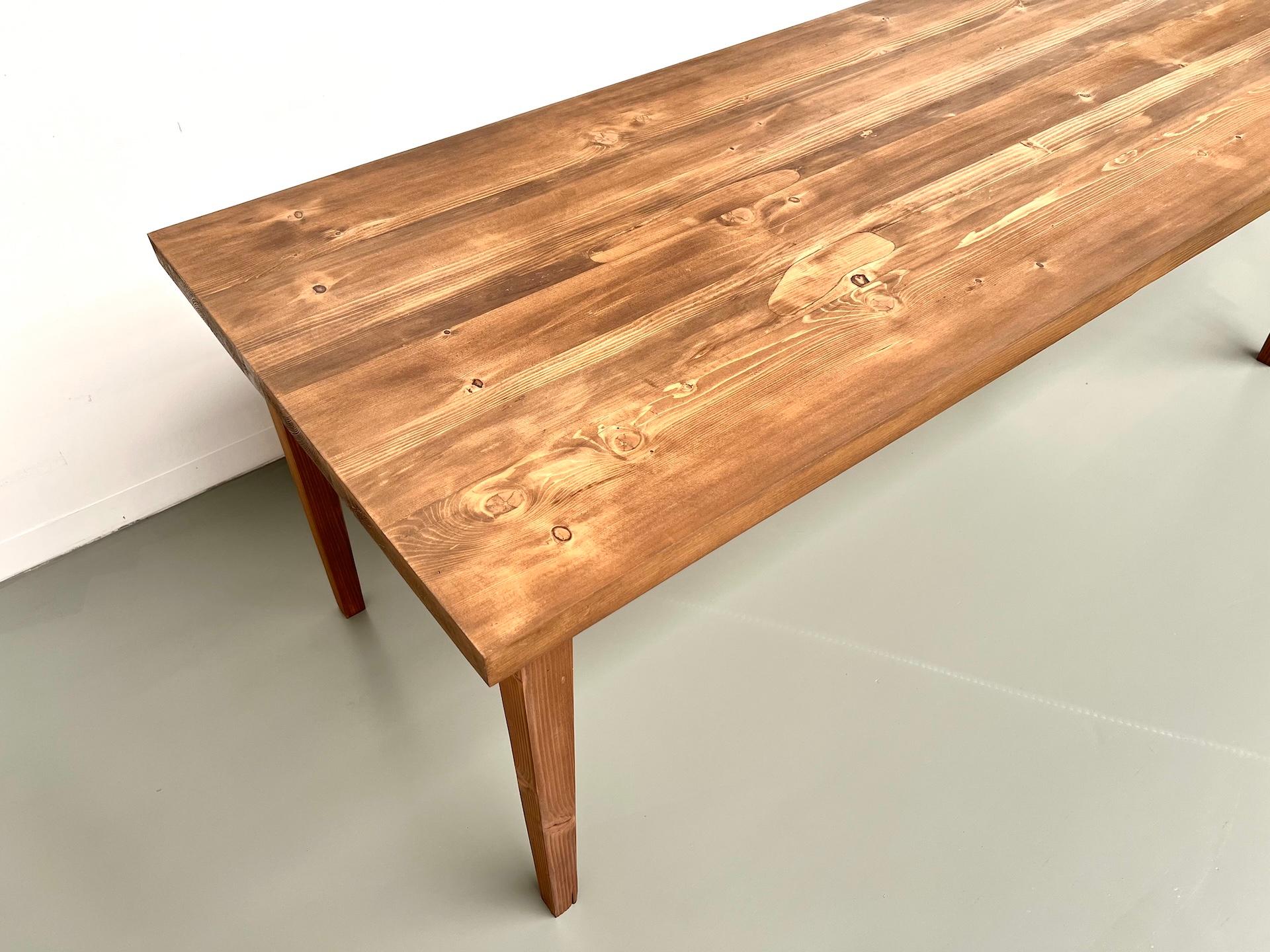 French pine farmhouse table – 1970s For Sale 1