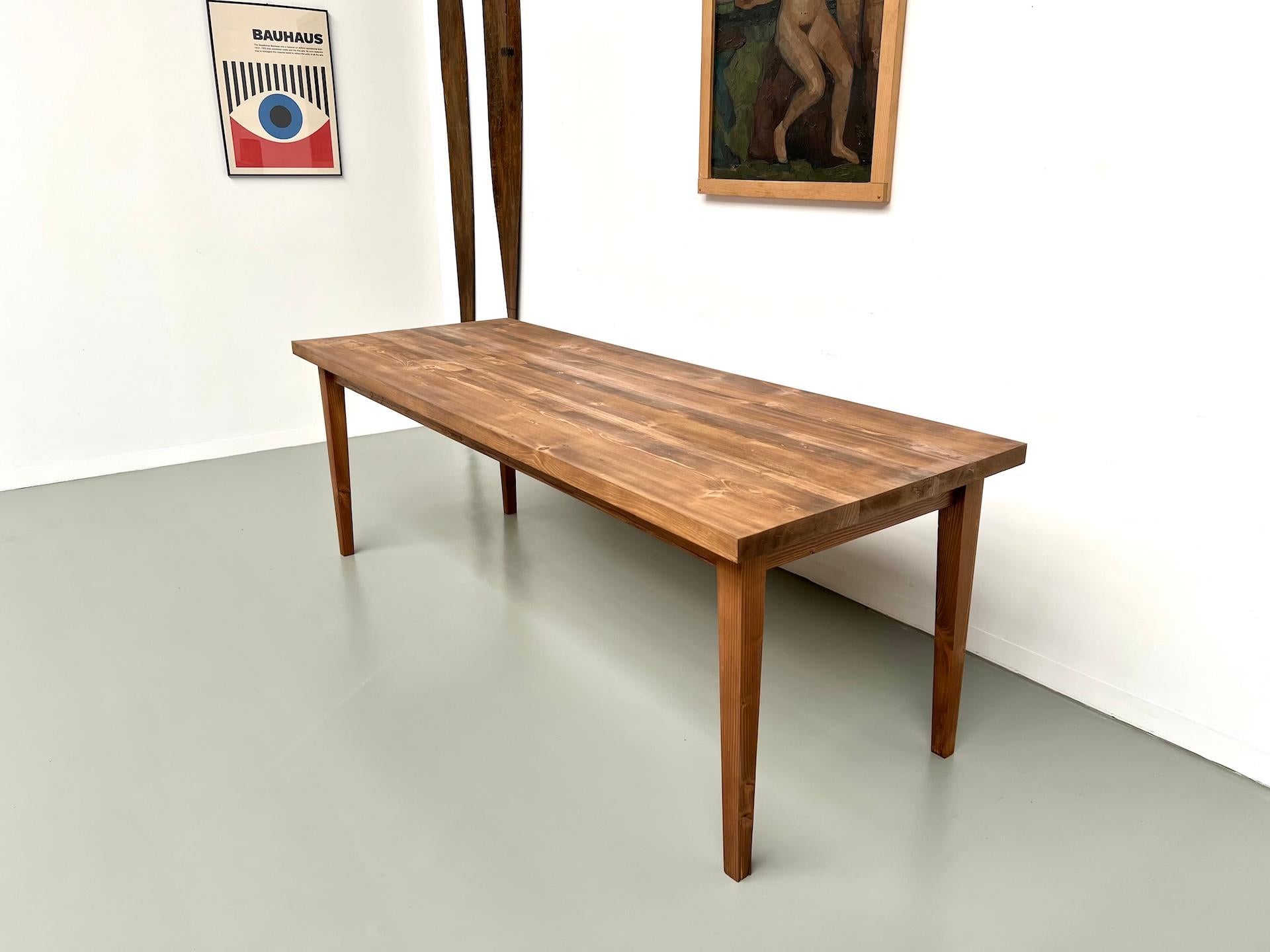 French pine farmhouse table – 1970s For Sale 5
