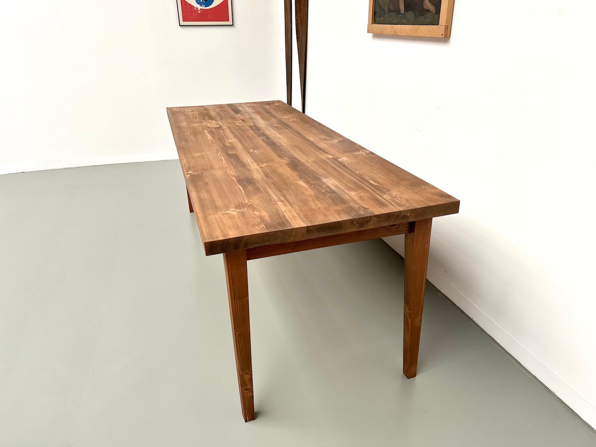 French pine farmhouse table – 1970s For Sale 6