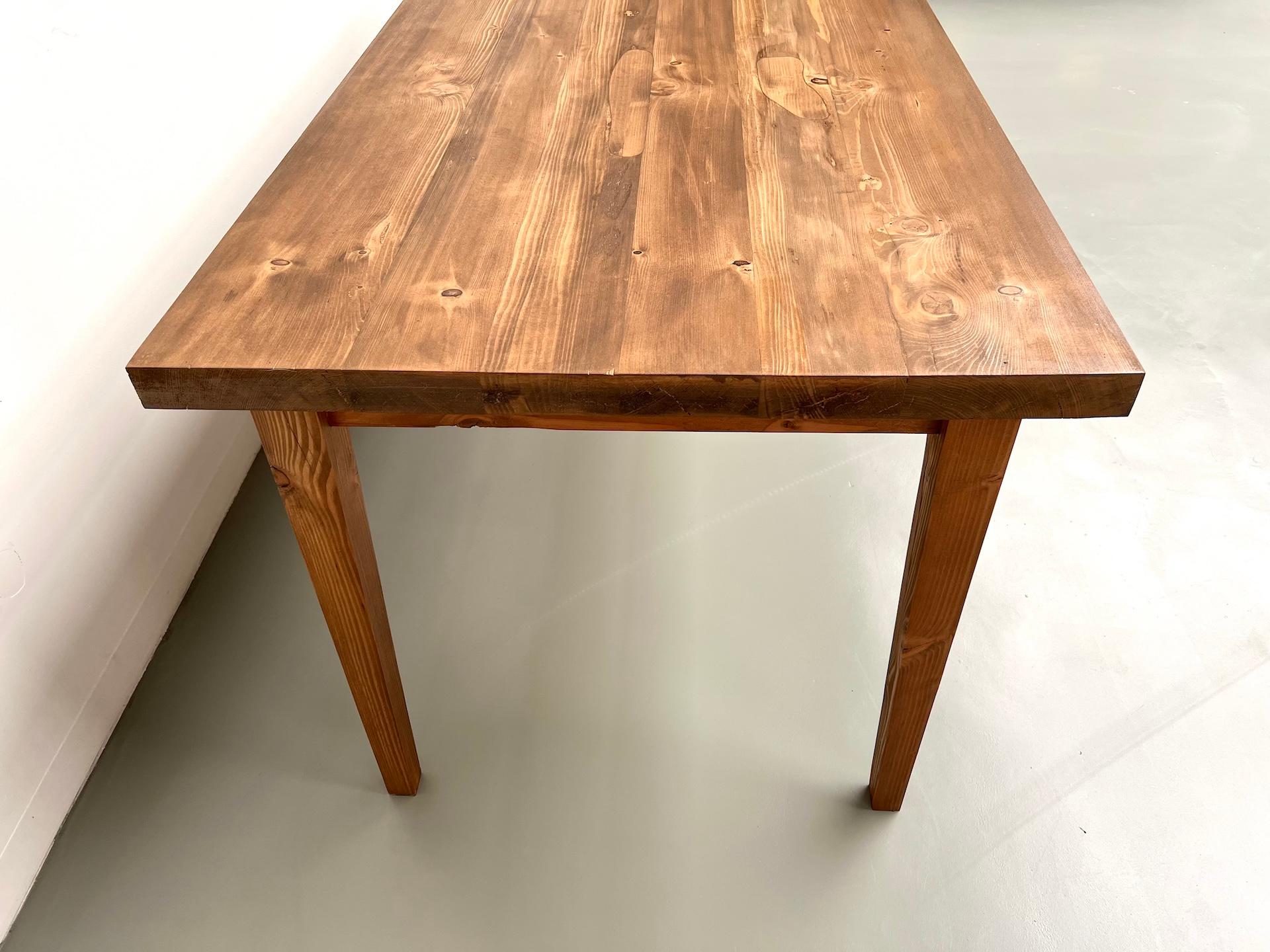 French pine farmhouse table – 1970s For Sale 3