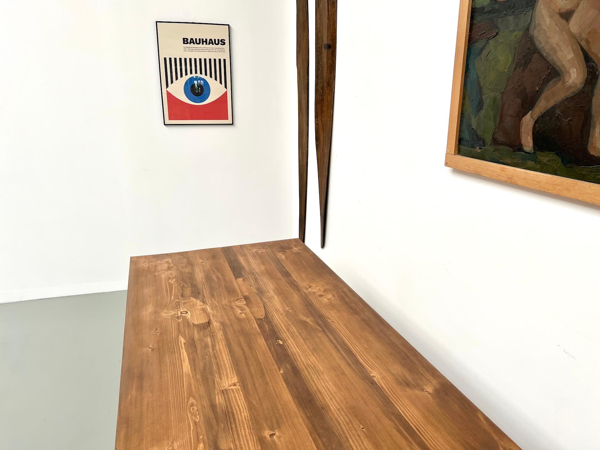 French pine farmhouse table – 1970s For Sale 8
