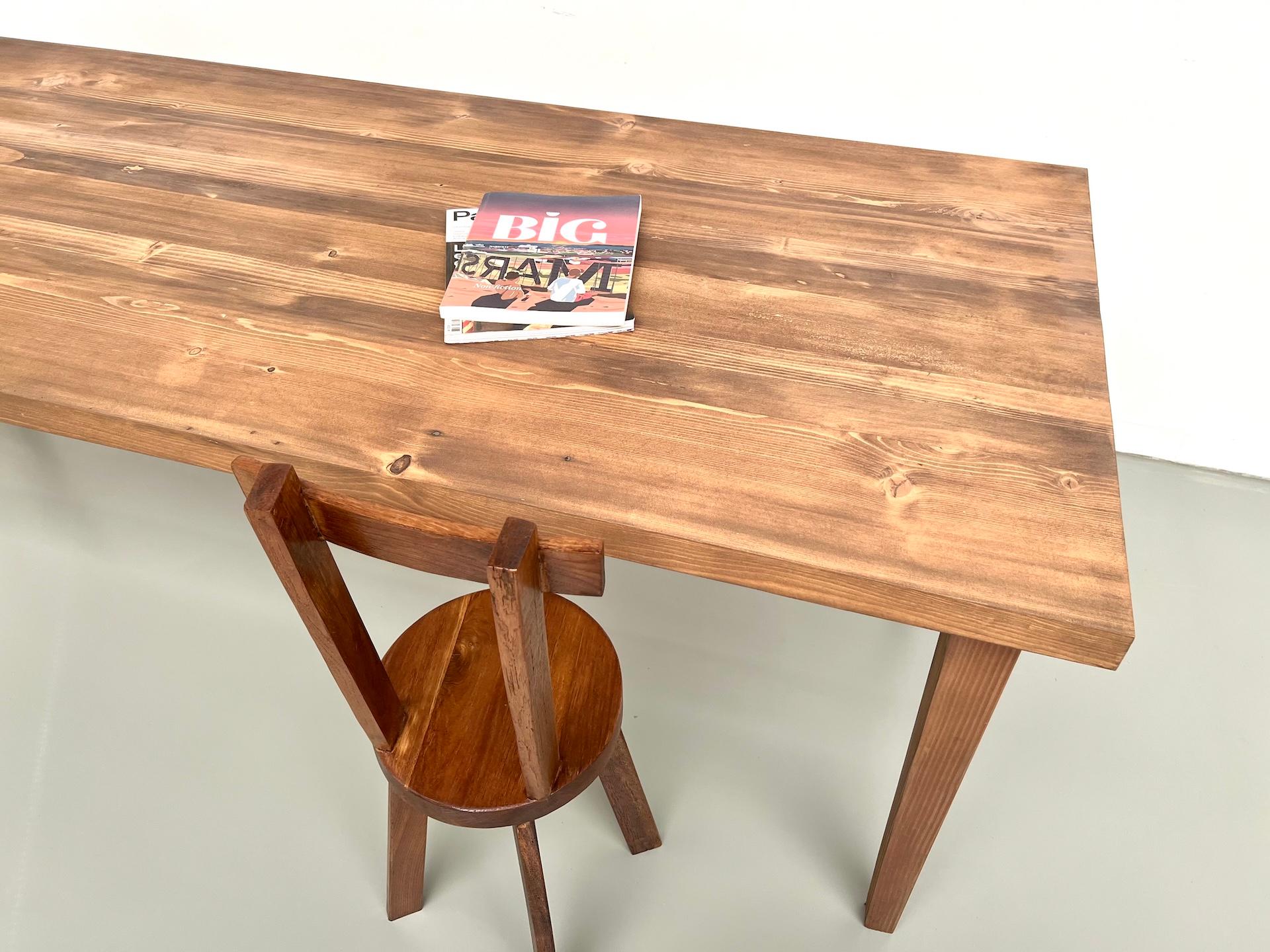 French pine farmhouse table – 1970s For Sale 9