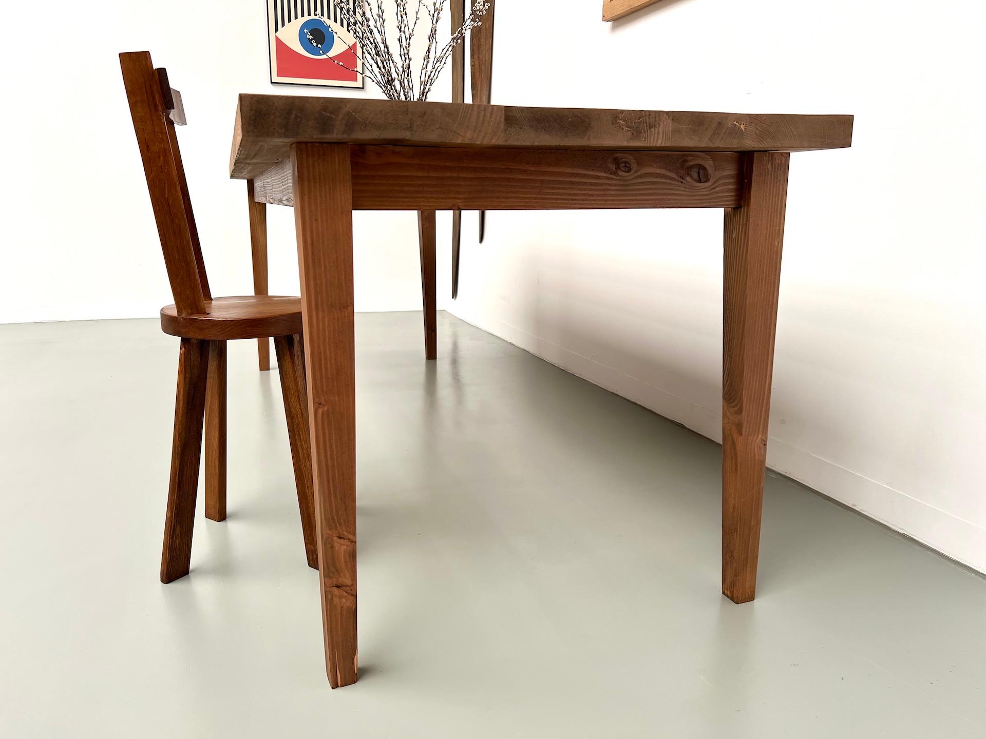 French pine farmhouse table – 1970s For Sale 12