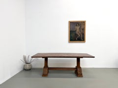 Brutalist coconut palm wood dining table, 1950