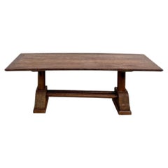 Brutalist coconut palm wood dining table, 1950